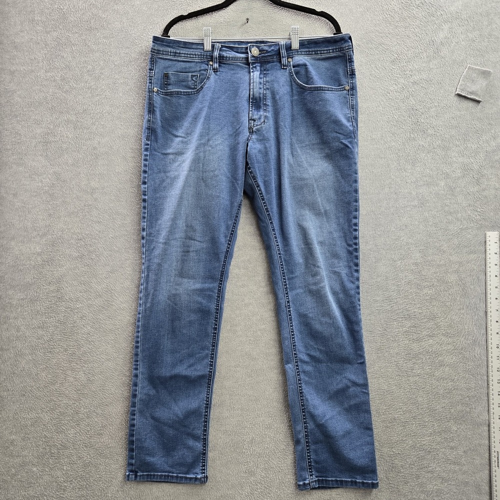 Buffalo David Bitton Men Jeans 36X32 Blue Light Denim AXEL Slim Stretch